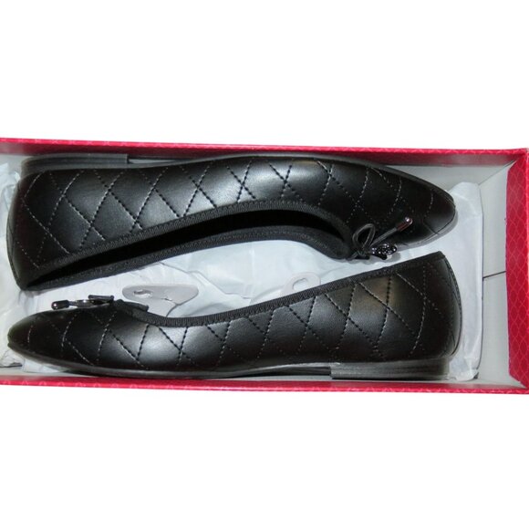 Kelly & Katie Sebrinel Black Quilted Vegan Leather Grosgrain Ballet Flat size7 - Picture 4 of 8